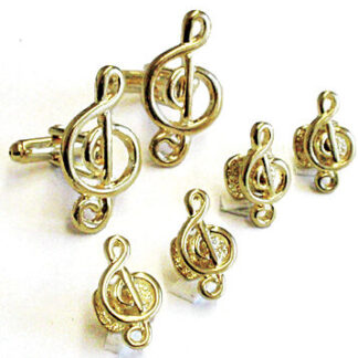 Musical Treble Clef Silver Plated Knots Stud Set
