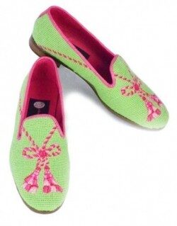 Blue Paisley on Black Needlepoint Womens Shoe, Special Order,By Paige