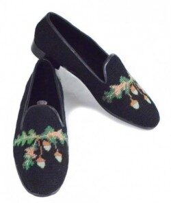 Dragonfly on Black Needlepoint Womens Shoe, Special Order,By Paige