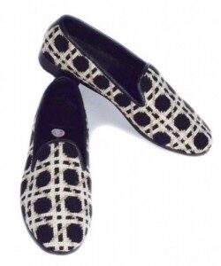 Fleur de Lis---Black Needlepoint Womens Shoe, Special Order,By Paige