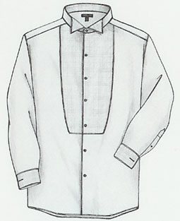 Burberry Point Collar, Bibb, Pique Tuxedo Shirt