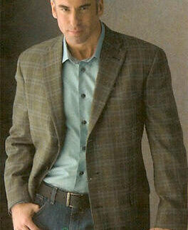 Corbin Chocolate Windowpane Seasonal Sportcoat, 2 Button