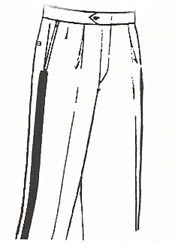 Black Pleated Tuxedo Trouser