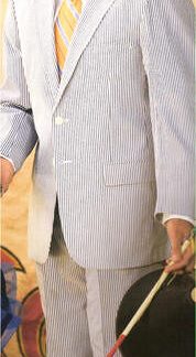 Dann Classic Summer SPORTCOAT Tan/White Seersucker, 100% Cotton, 2 Button Center Vent