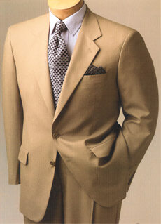 Dann Classic Summer Suits Tan/White Seersucker, 100% Cotton, 2 Button Center Vent, Plain Front Pant