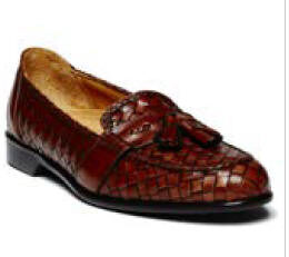 Lizard Tassle Loafer Shoe, Cognac