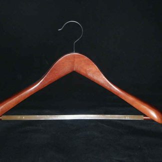 Mahogany Suit Hanger with clips, set of 12