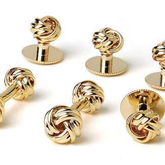 Musical Treble Clef Gold Plated Knots Stud Set