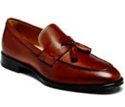 Ostrich Tassle Loafer Shoe, Brown