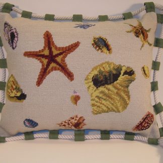 Blue Shells No 2 Needlepoint Pillow