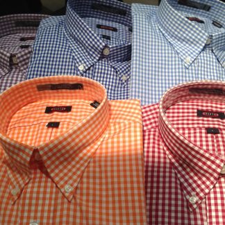 Dann Wrinkle Free 100% Cotton Long Sleeve Shirt, No 2, Pink Gingham