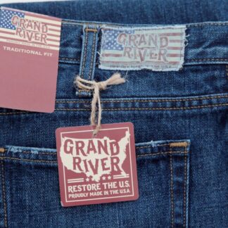 Grand River Blue Classic Traditional Fit Denim, Regular Sizing