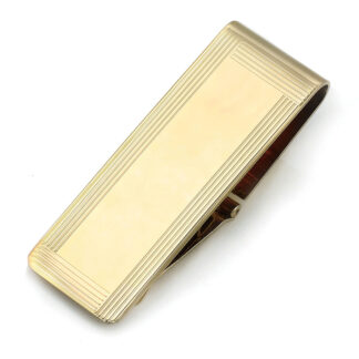 Engraved Money Clip Gold 14 kt gold, Block Lettering, No 7