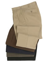 Berle Trouser Lt Olive Flat Front Microfiber