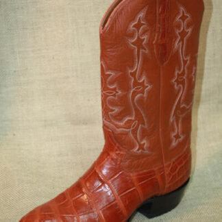 Genuine American Alligator and Embossed Calf Cowboy Boots,Black