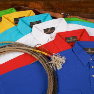 Cacties Cacties Western Cowpoke Polo NO Pocket Shirt,Blue Bonnet