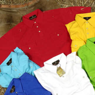 Cacties Cacties Western Cowpoke Polo NO Pocket Shirt, Fiesta Red