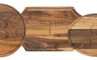 Rectangular Walnut with Scallop Handles Personalized Cutting Board