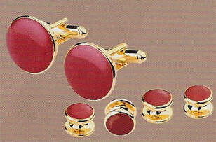 Colorful Cuff links and Stud Set--Chocolate Brown