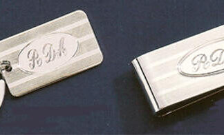 Sterling Silver Engineered Money Clip,Roman Initials