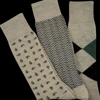 Byford Patterned Superwash Merino Wool Sock Assortments, Mid Calf, Box of Six, Fall 2016