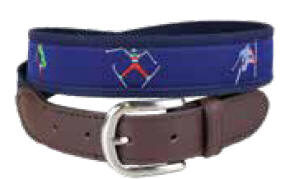 Fun Patterned Leather Tab Belt,Crimson Grey Repp, Special Order, YOUTH SIZING