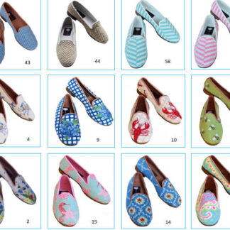 Bee on Shrimp Needlepoint Womens Shoe, Special Order,By Paige
