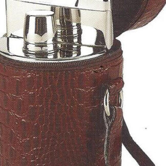 Croco Stainless Steel Flask and Cigar Case