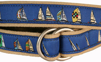 Fun D-Ring Belt, Navy Blue Crabs, Special Order