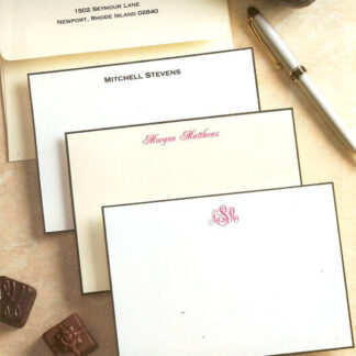 Chocolate Border Cards 50 Printed Envelopes, 50 Printed Cards
