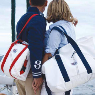 Sailcloth Medium Round Duffle Bag, Personalized