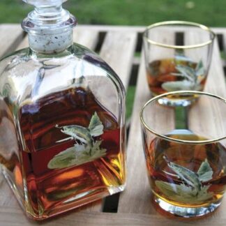 Decanter & Cocktail Glasses Birds