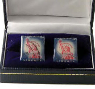 Banking/Commerce Vintage Stamps Cuff Links
