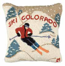 American Flag Handmade Hooked Pillow
