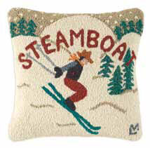 Ski Colorado Handmade Hooked Pillow